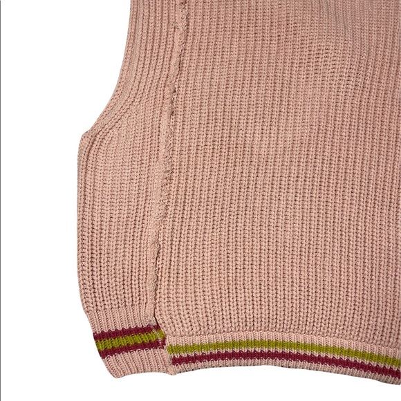 NEW Free People Slouchy Sweater Oversized Tunic Mini V-Neck Cotton Blend Pink XS - Picture 11 of 16